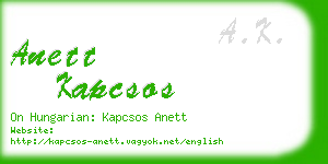 anett kapcsos business card